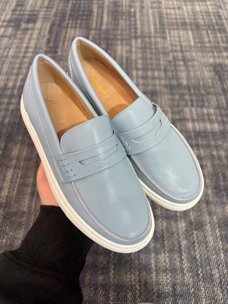 Mamelina dusty blue penny slip on sneaker fast shipping