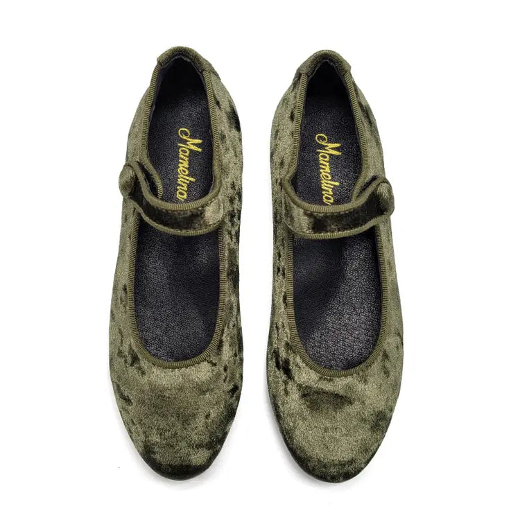Mamelina Green Velvet Mary Jane 106690