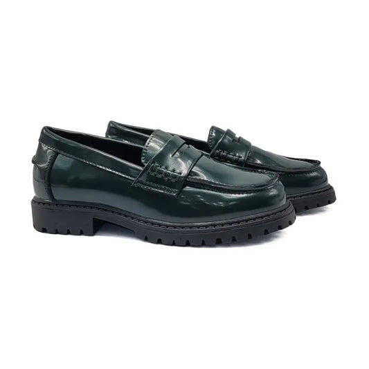 Mamelina hunter green chunky penny loafer 1228