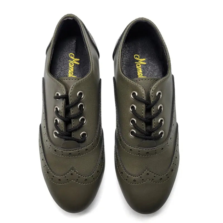 Mamelina hunter green wingtip lace dress shoe 6208 boys lace
