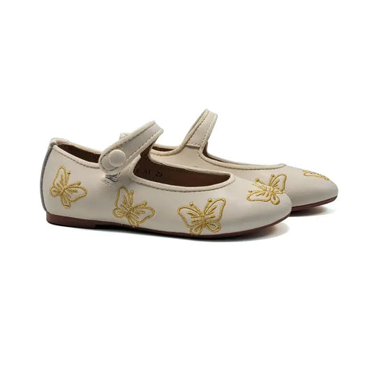 Mamelina Ivory Butterfly Mary Jane A011
