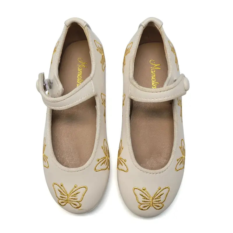 Mamelina Ivory Butterfly Mary Jane A011