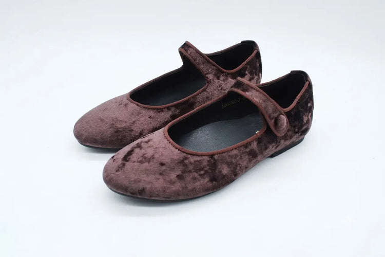 Mamelina mocha velvet mary jane 106690 | kids shoes fast shipping