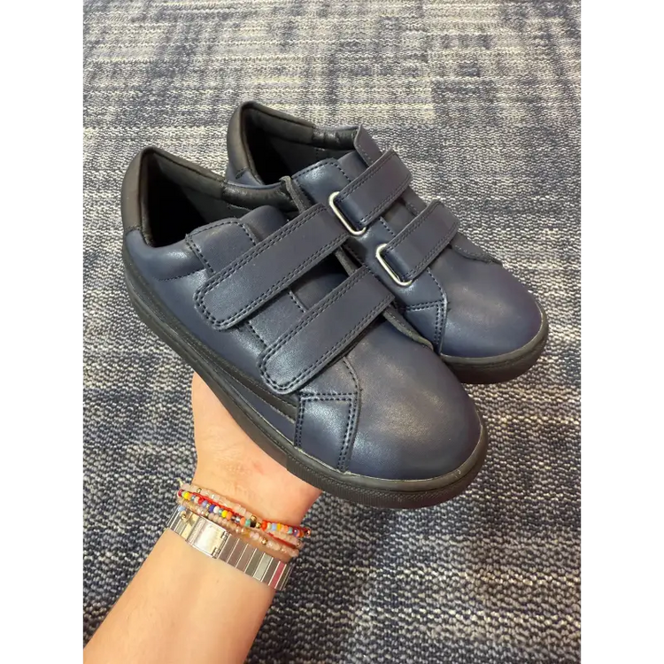 Mamelina navy leather velcro sneaker 5236 velcro sneaker