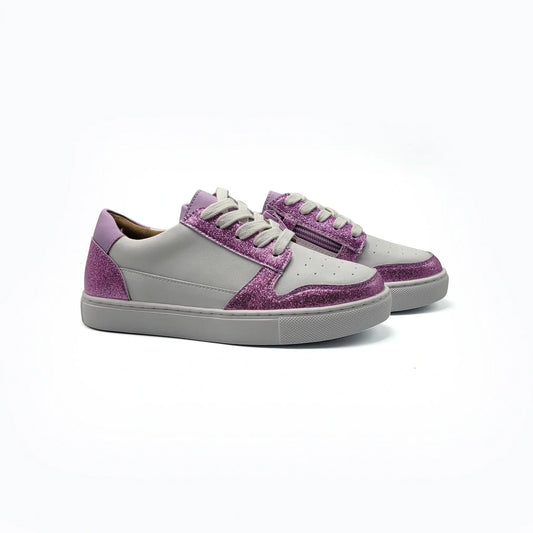 Girls Sneakers Purple Laces Sparkles