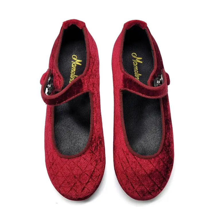 Mamelina Red Velvet Quilt Mary Jane A011