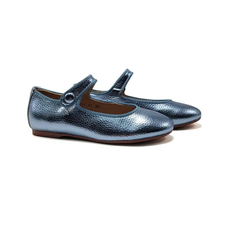 Mamelina Shiny Blue Metallic Mary Jane A011