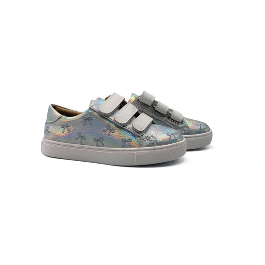Mamelina silver bow velcro sneakers for girls fast shipping
