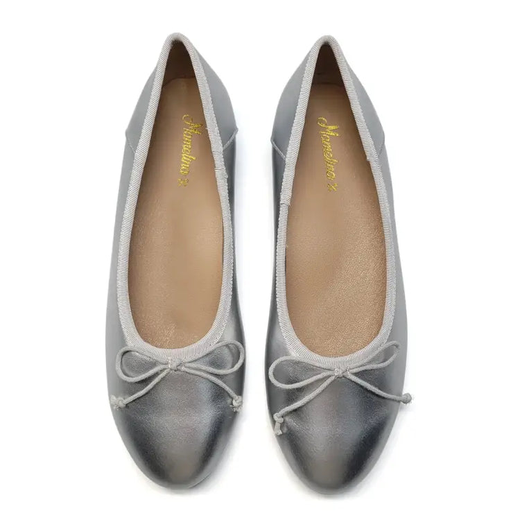 mamelina-silver-metal-bow-ballet-flat-