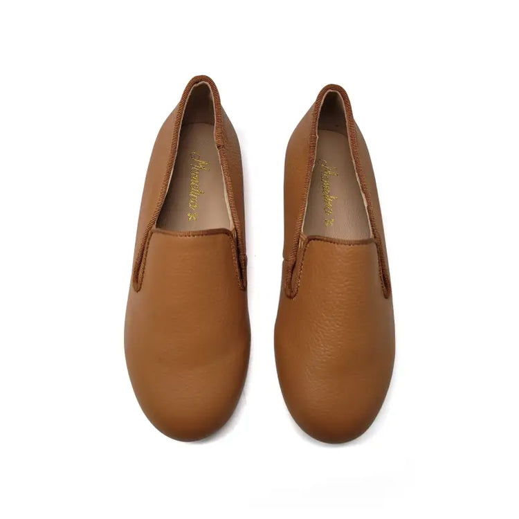 Mamelina tan pebbled smoking slip on 0311 - smonking shoe
