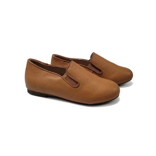 Mamelina tan pebbled smoking slip on 0311 - smonking shoe