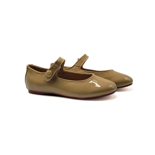 Mamelina taupe patent mary jane shoes fast shipping