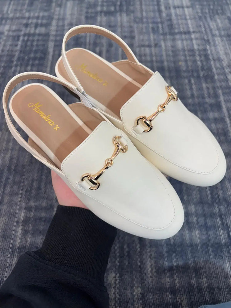 Mamelina off white chain dress mule ivory leather fast shipping