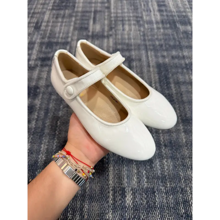 Mamelina white patent velvet piping mary jane 106690 mary jane