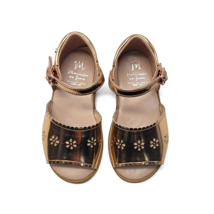 Manuela De Juan Copper Mirrror Buckle Sandal S3266