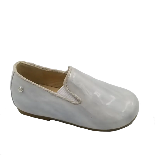 Manuela de juan grey swirl patent leather smoking slip on benji - shoe