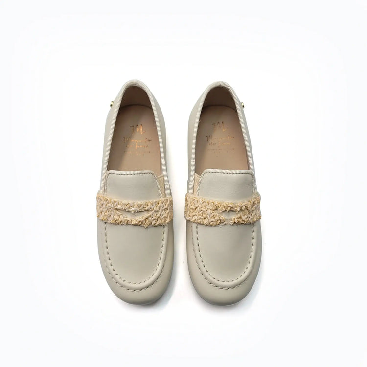 Manuela de juan ivory penny loafer flats fast shipping