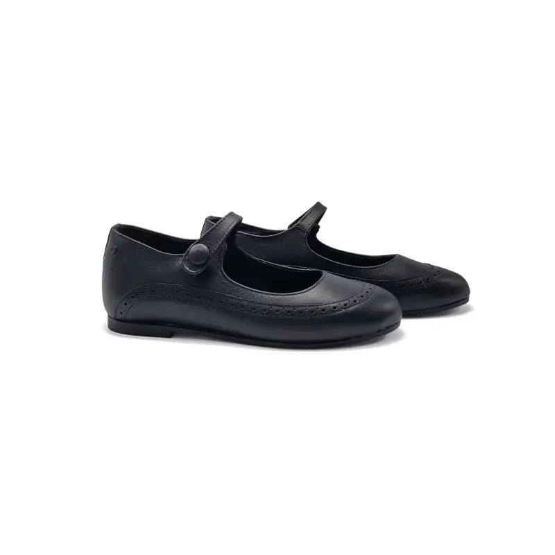 Manuela de Juan Black Leather Mary Jane