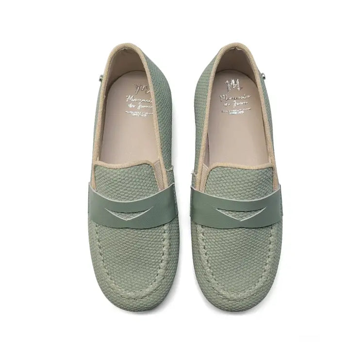Manuela De Juna Sage Green Penny Loafer S3139