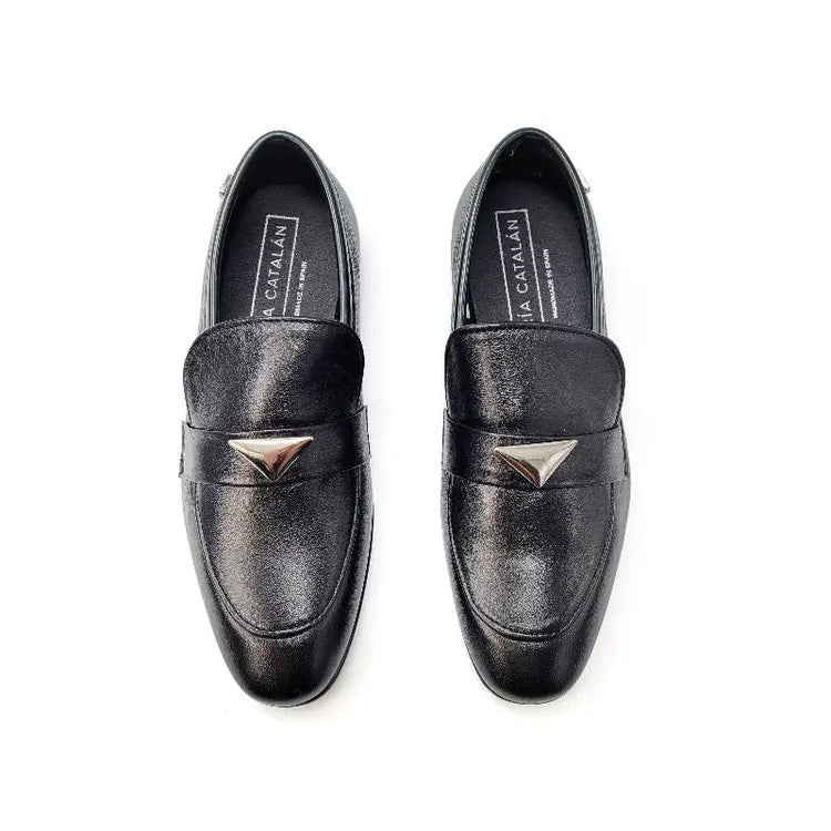 maria-catalan-black-leather-triangle-loafer-boys-shoe
