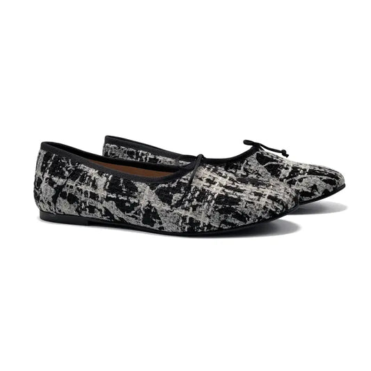 Maria catalan black white tweed ballet flat 600713 - ballet flat