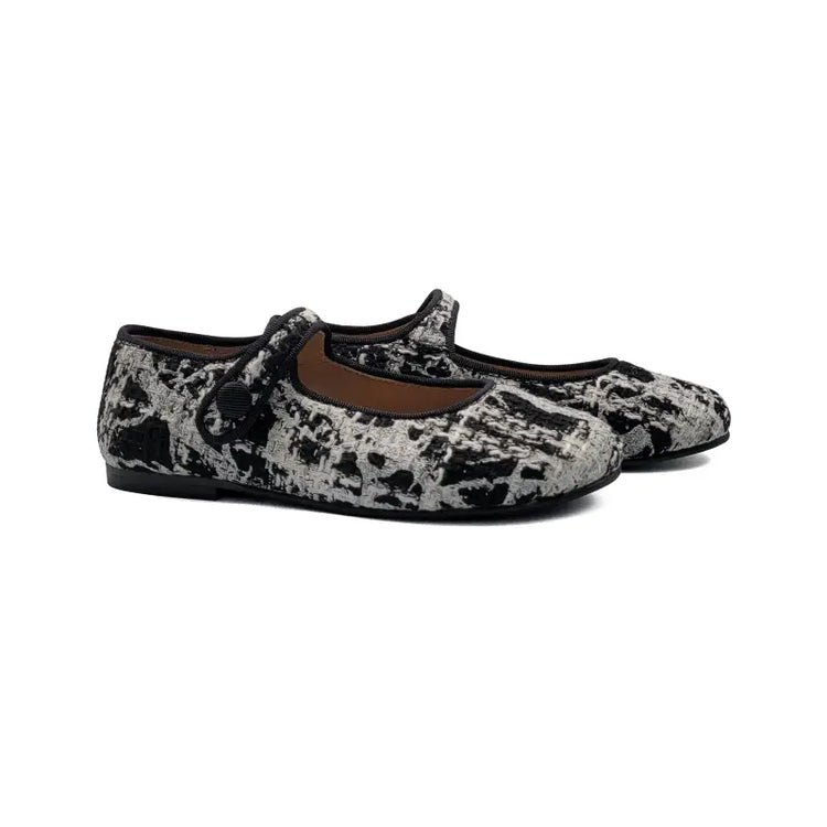 Maria catalan black white tweed mary jane
