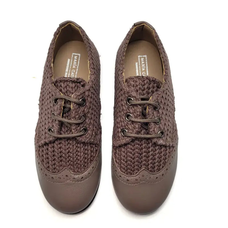 Maria catalan brown cabel knit lace dress shoe 505709
