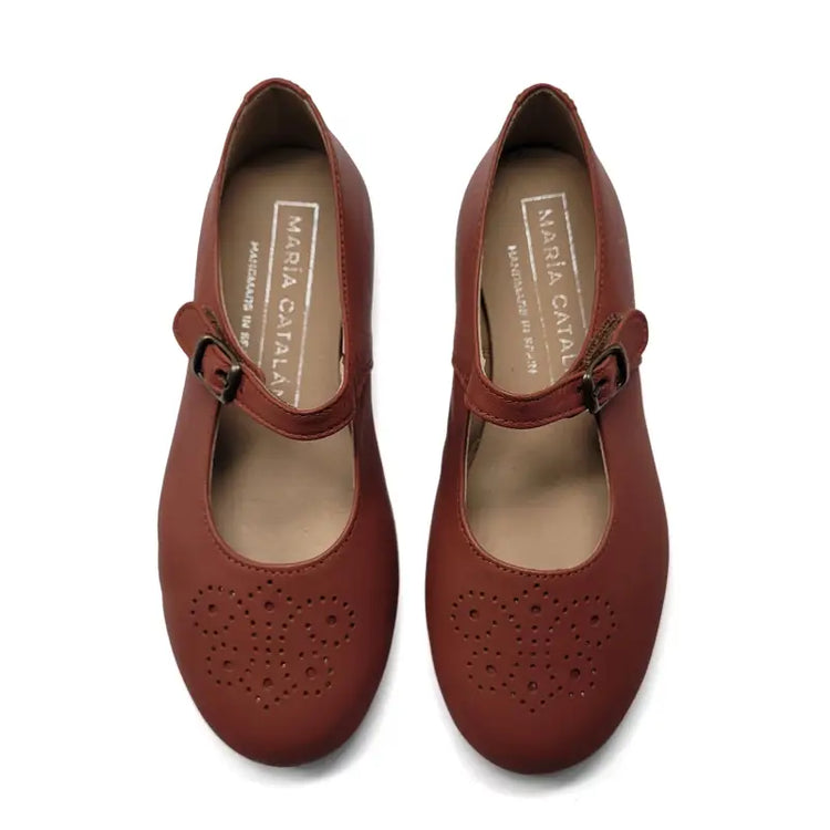 Maria catalan burnt orange hi cut mary jane 715601
