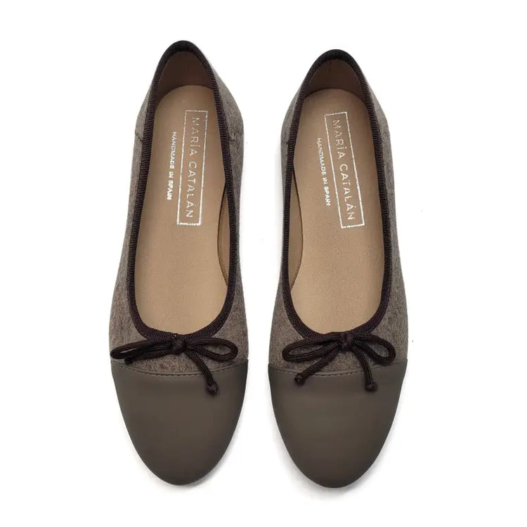 Maria catalan clay flannel ballet flat 700719