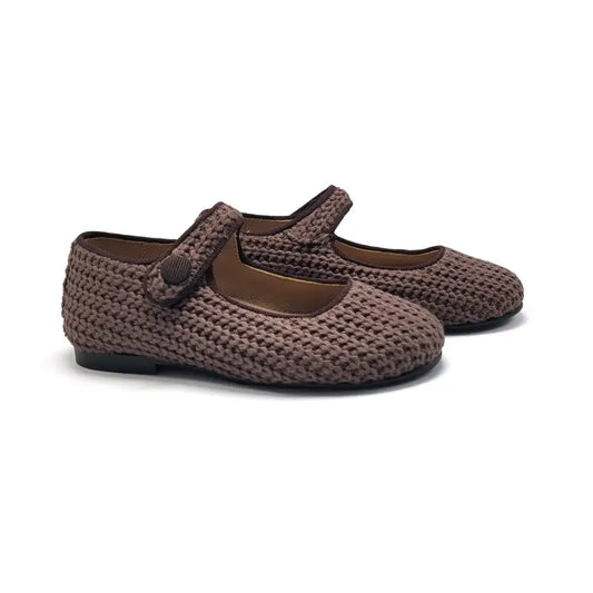 Maria catalan coffee cabelknit mary jane 380609