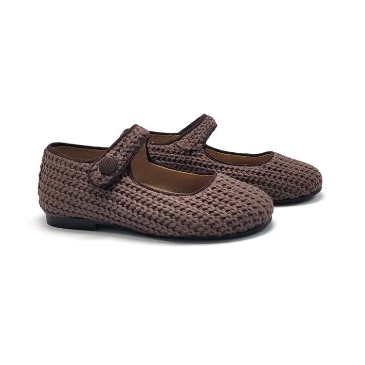 Maria catalan coffee cabelknit mary jane 380609