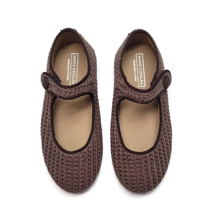 Maria catalan coffee cabelknit mary jane 380609