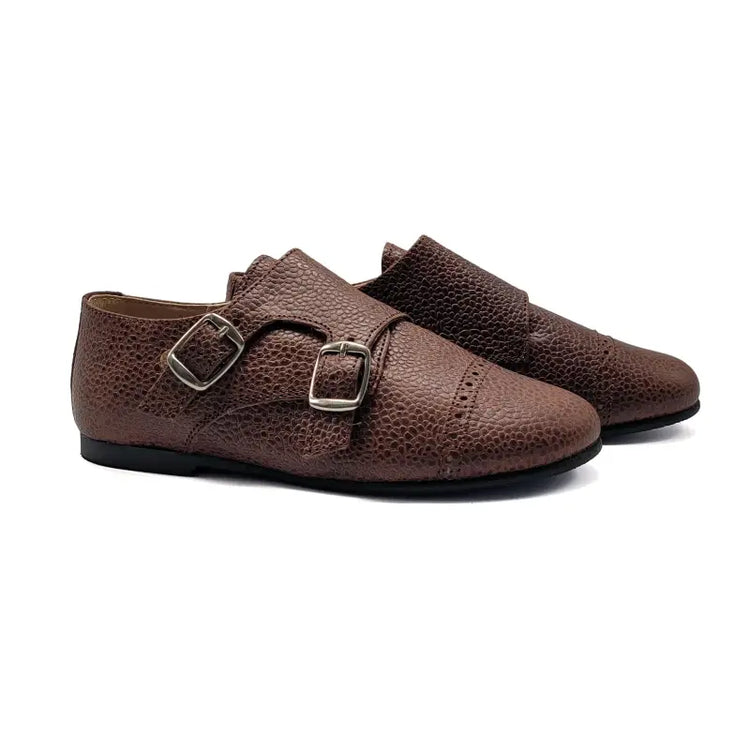 Maria catalan cognac pebbled velcro monk shoe 605708 - dress