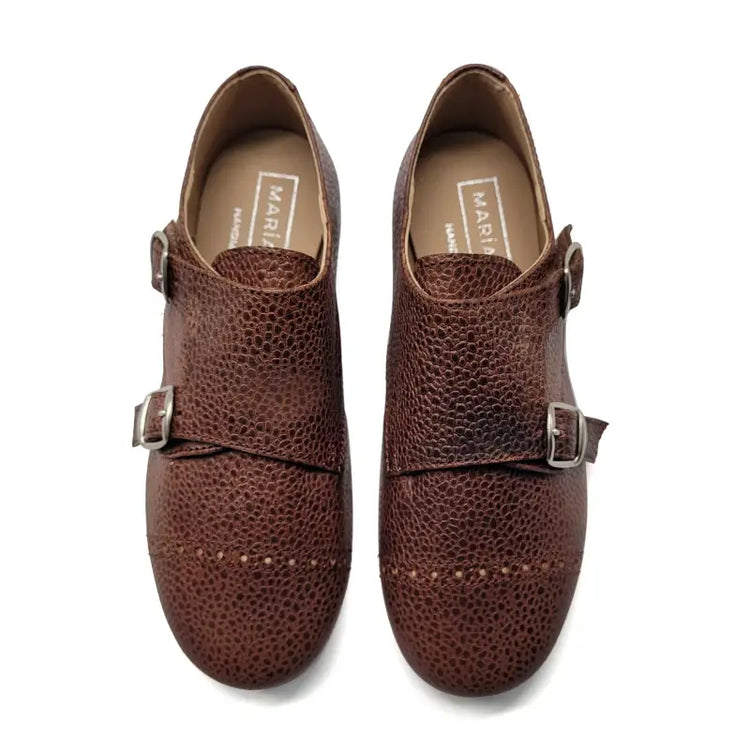 Maria catalan cognac pebbled velcro monk shoe 605708 - dress