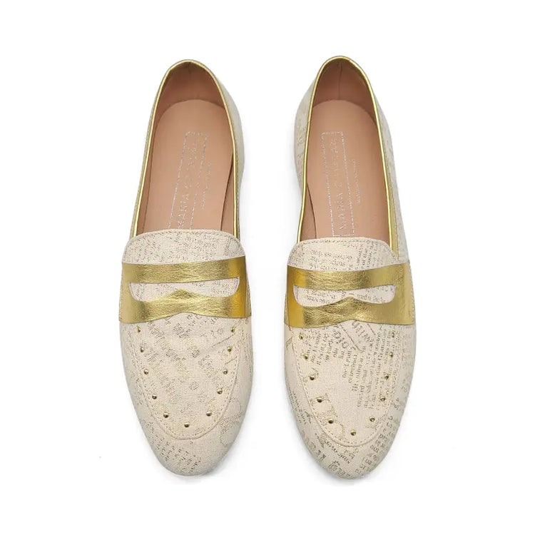 Maria catalan gold letters slip on 505712 - girls