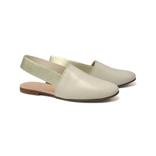 Maria catalan ivory gold slingback 600715 - girls