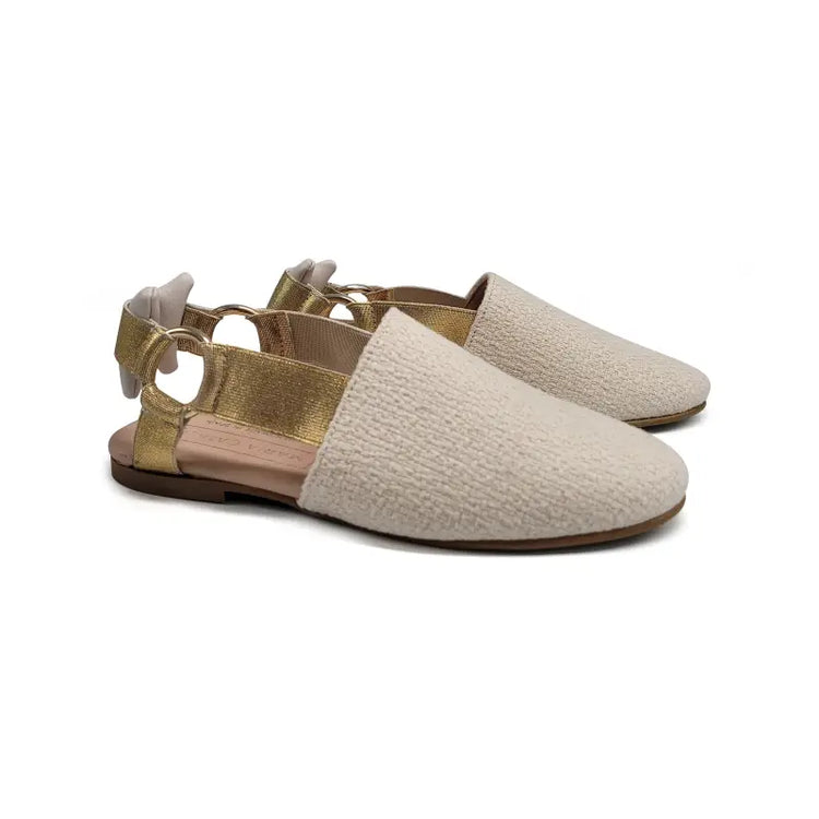 Maria catalan ivory gold slingback 700726