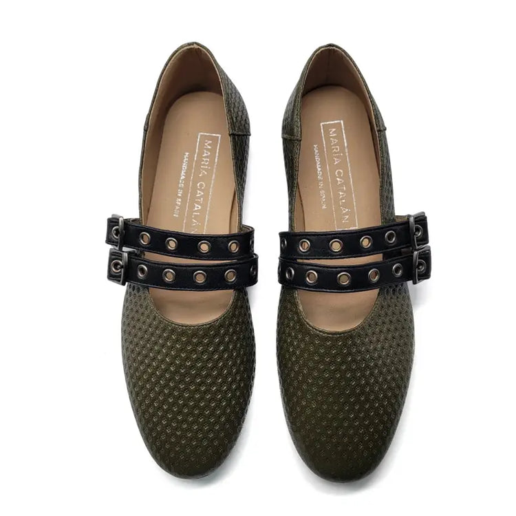 Maria catalan khaki green mary jane 720725