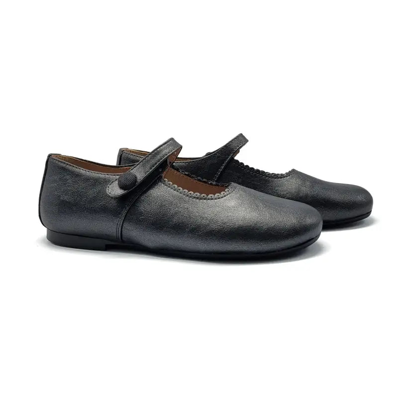 Black Leather Mary Jane Kids Back to School Shoes 38