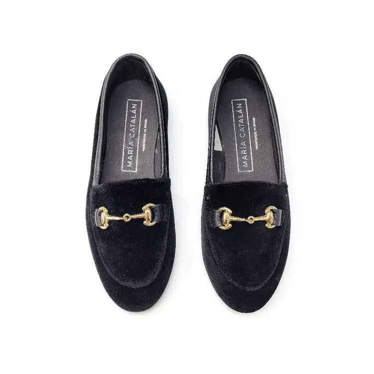 maria-catalan-smoking-black-velvet-chain-slipon-girls