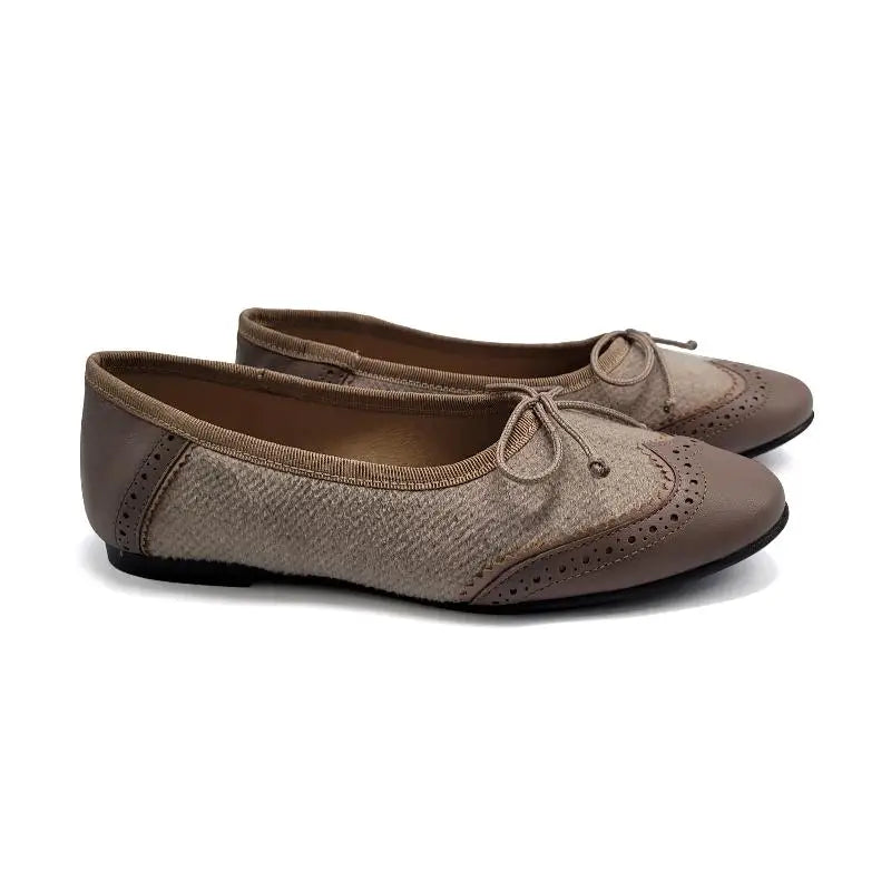 Maria Catalan Taupe Shaker Wingtip Ballet 705705 - 33 - GIRLS