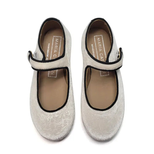 Maria catalan white floral velvet mary jane 380609