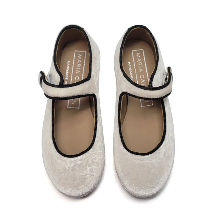 Maria catalan white floral velvet mary jane 380609
