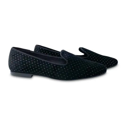 Maria catlan black velvet polka dot shimmer slip on 505717 - girls