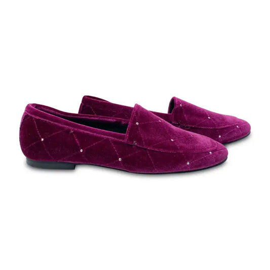 Maria catlan smokin fuschia velvet stud slip on - girls
