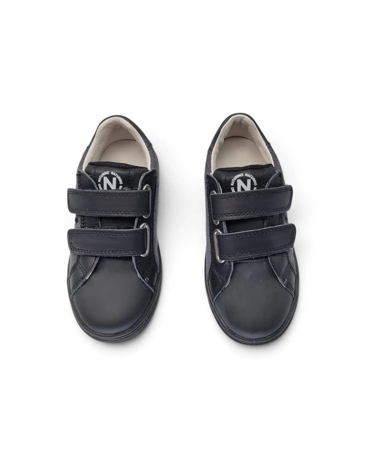 Naturino pinn black corduroy velcro sneaker | kids fast shipping