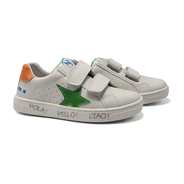 Naturino_Pinn_Green_Orange_Velcro_Sneaker