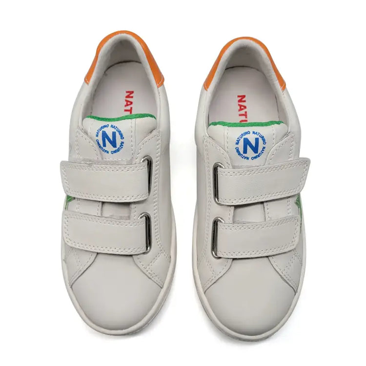 Naturino Pinn Green Orange Velcro Sneaker