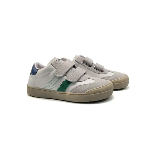 Naturino Riby Green Grey Suede Velcro Sneaker
