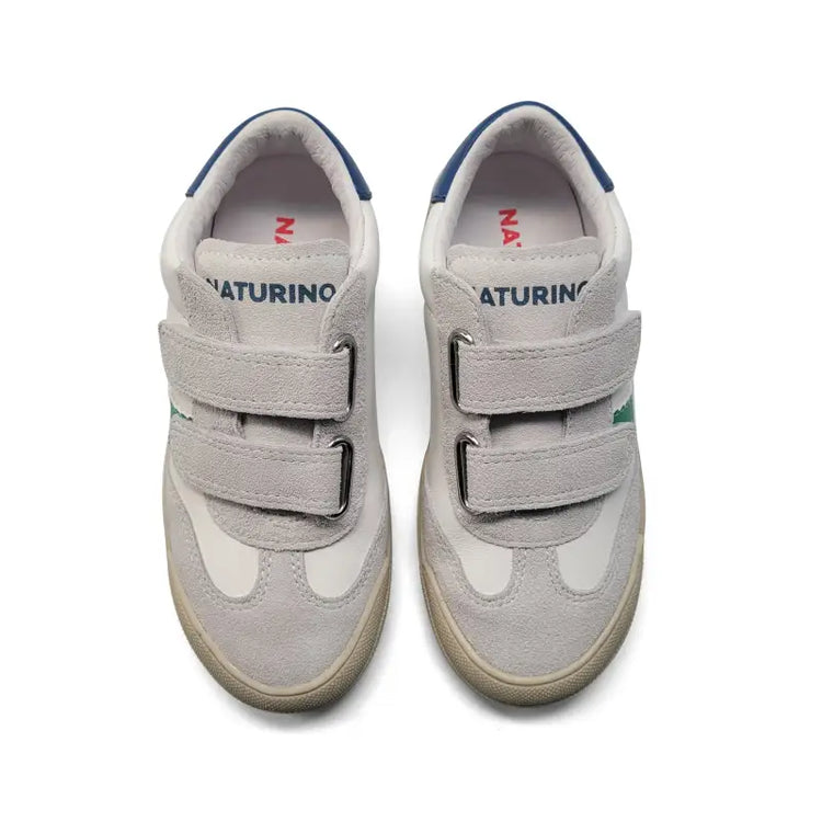 Naturino Riby Green Grey Suede Velcro Sneaker
